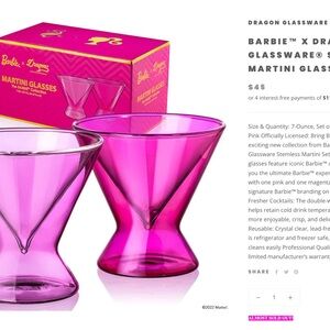 Barbie pink Martini Glasses